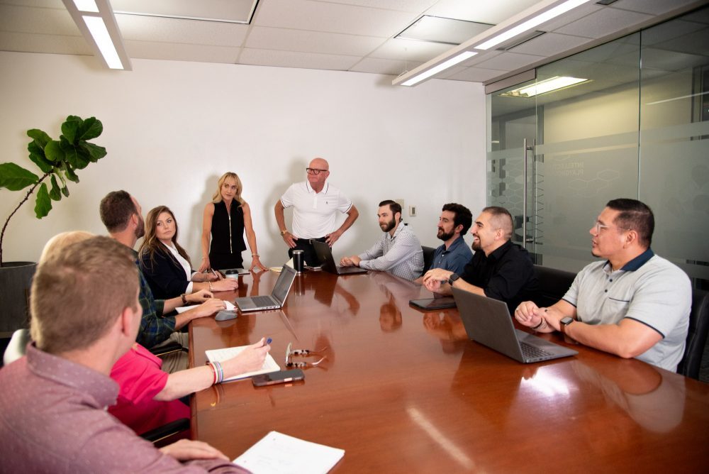 The FUNDVIEW team gathered for a meeting in the boardroom