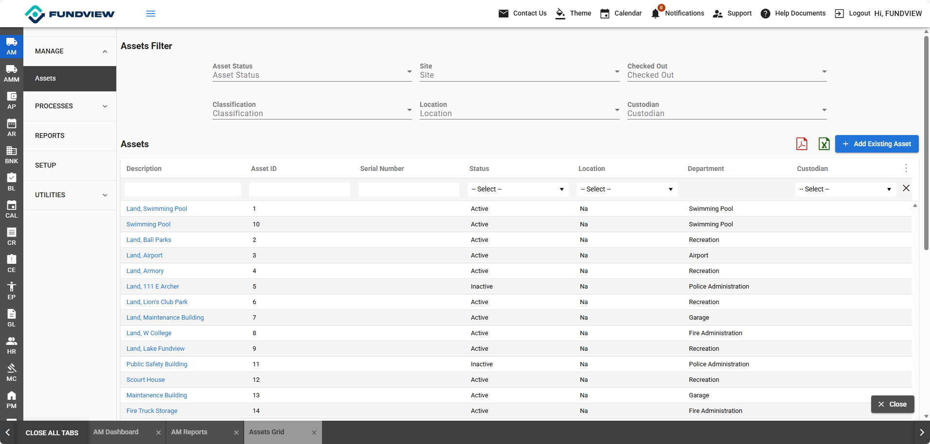 Asset Management screenshot