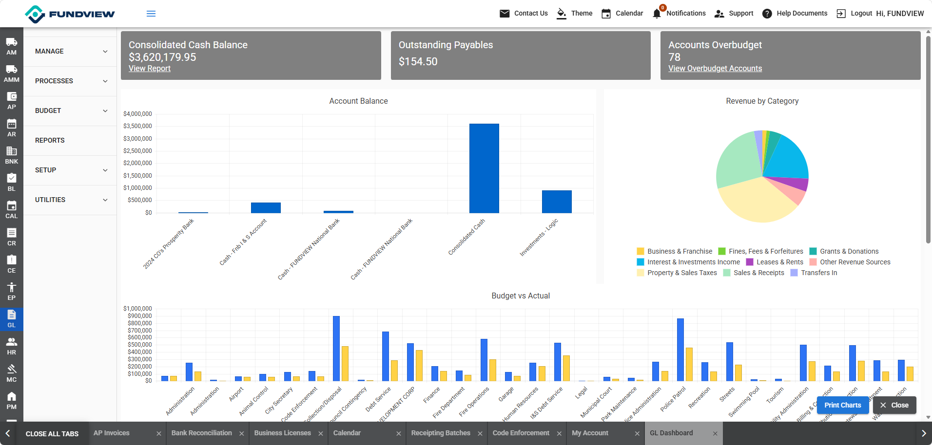 Finances screenshot